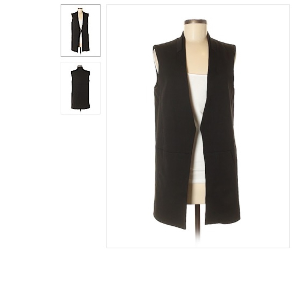 White House Black Market Black Vest Sz 2-Fits 4/6